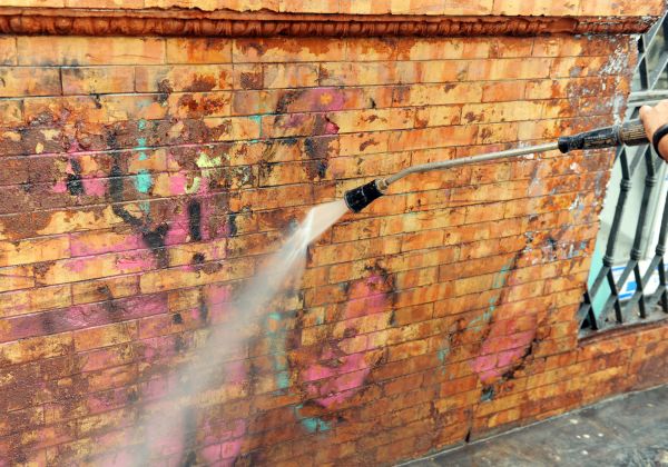 Brick Graffiti Cleaning in Yorba Linda